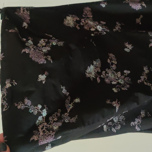 Subtle floral print black strapless dress, size 11 - Picture 2 of 6